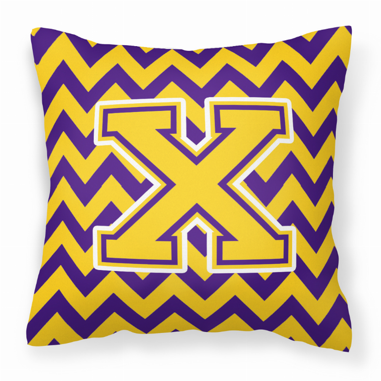 Carolines Treasures Monogram Letter Chevron Fabric Decorative Pillow, 14 Inch          