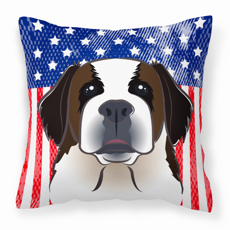 Carolines Treasures, Inc American Flag and Dog Fabric Decorative Pillow, 18 x 18 Inch
