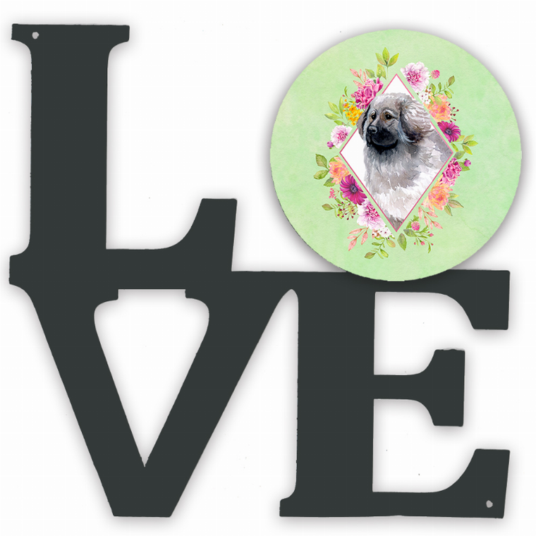 Dog Breed Flowers Design Metal Wall Artwork LOVE - 194030190722