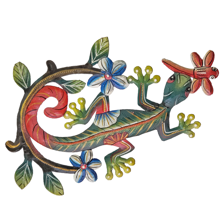 Painted Gecko & Dragonfly - 695924871012