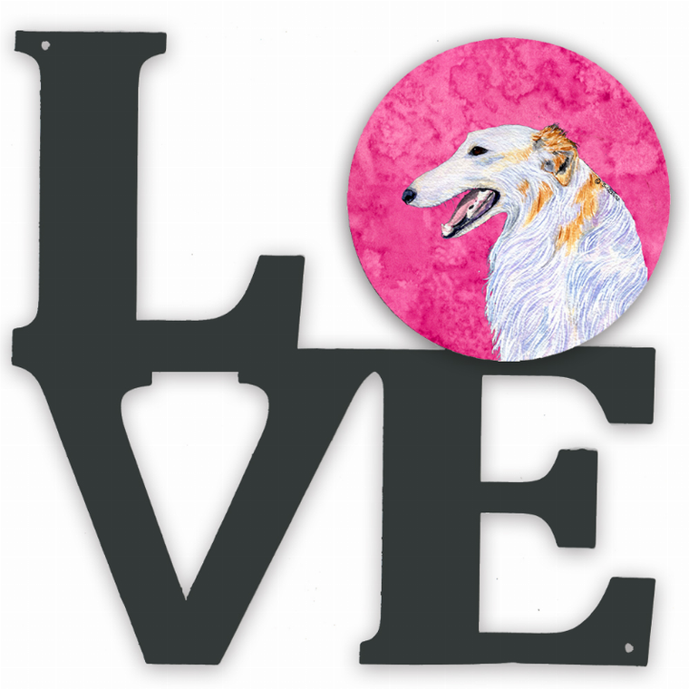 Blue/Pink Dog Metal Wall Artwork LOVE - 194030208380