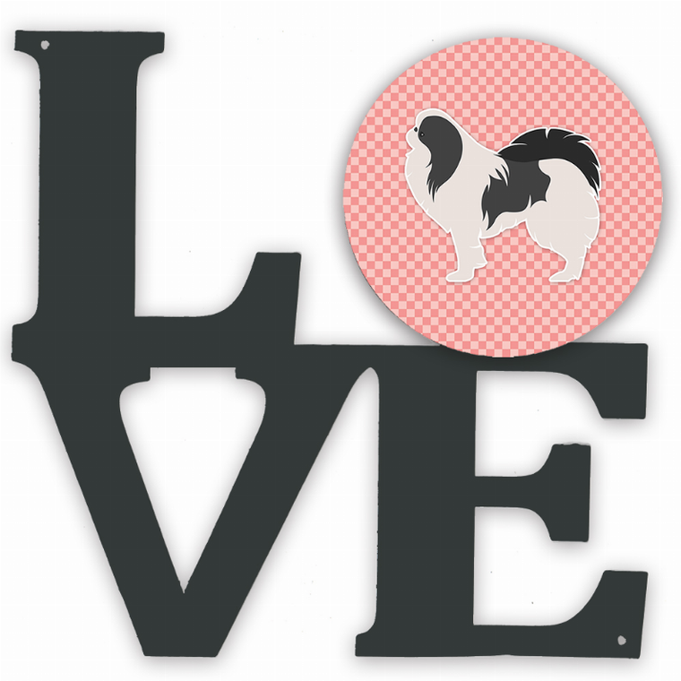 Checkerboard Dog Profile Metal Wall Artwork LOVE - 194030194843