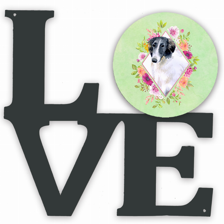 Dog Breed Flowers Design Metal Wall Artwork LOVE - 194030190326
