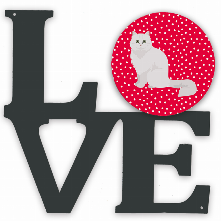 Seated Cat Metal Wall Artwork LOVE - 194030213766