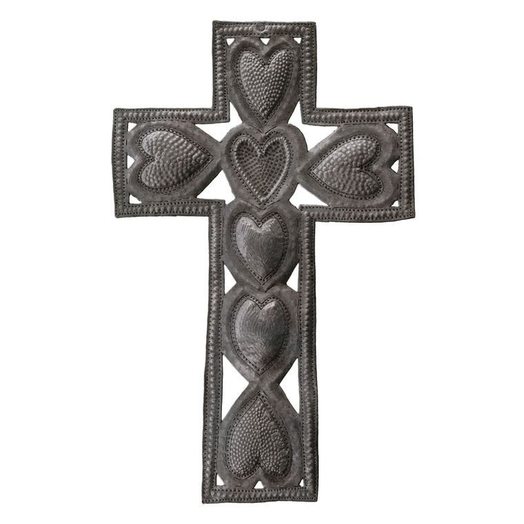 Embossed Heart Cross - 695924869736