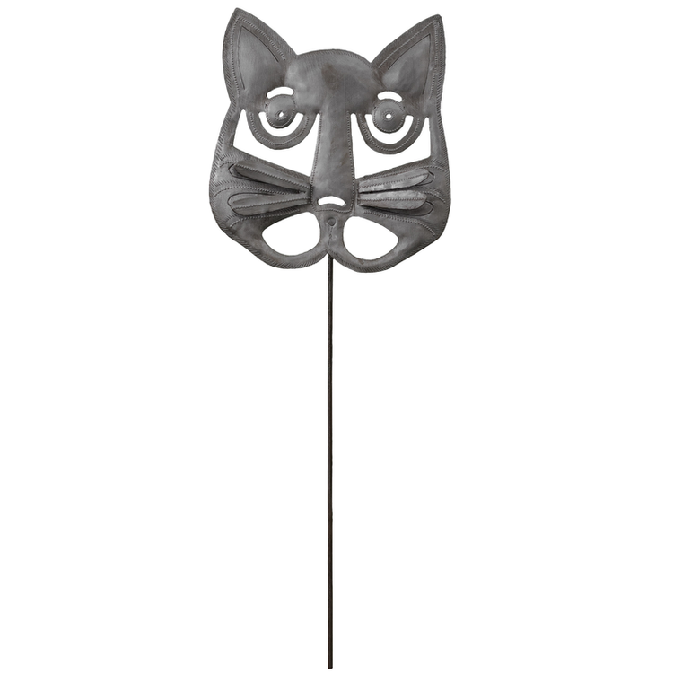 Cat Head Stake with 3D Whiskers - 695924871869