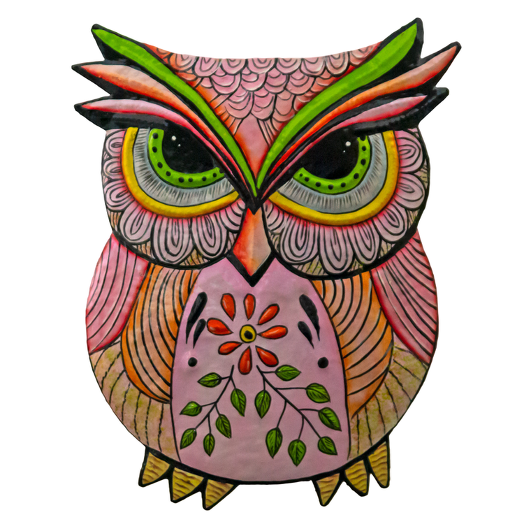 Painted Pink Owl - 695924870084