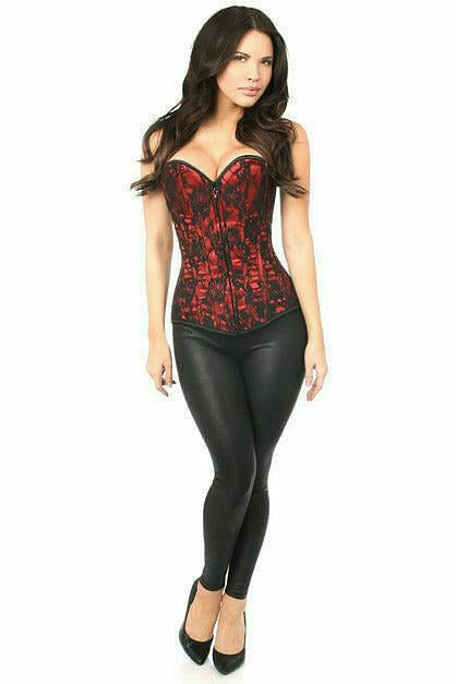 Lavish Lace Front Zipper Corset - 635409161511