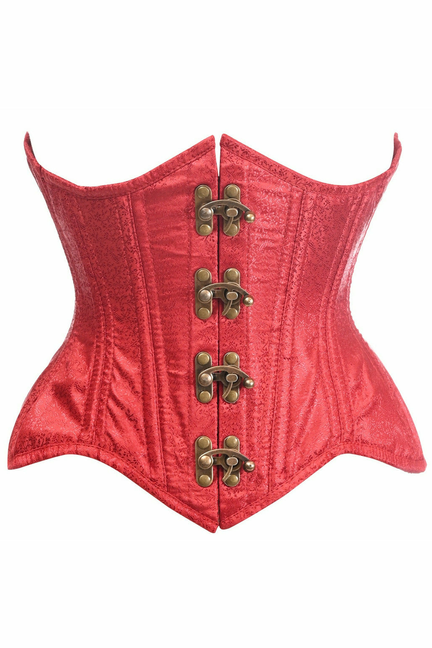 Top Drawer Double Steel Boned Brocade Curvy Underbust Corset - 655222146816