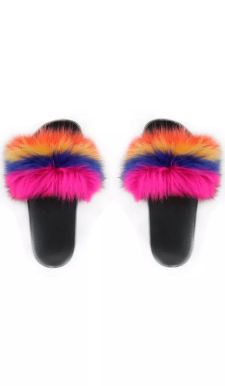 Faux Fur Slides - 746160467399