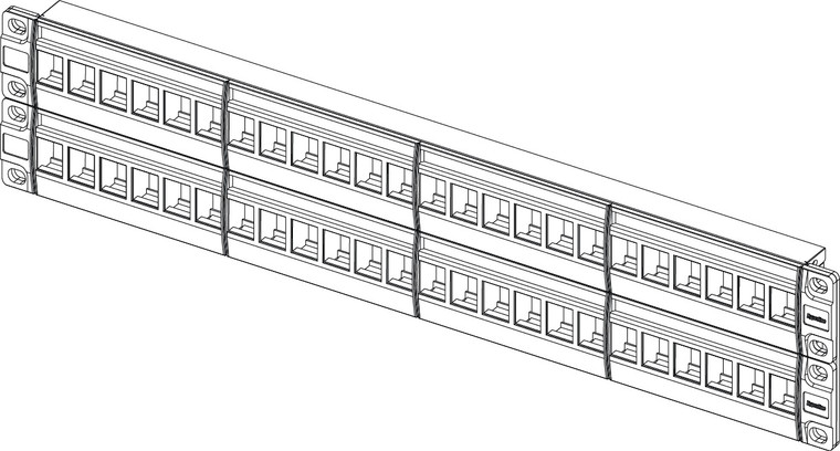 Modular Blank Patch Panel 48 Ports 2u - 809380051554