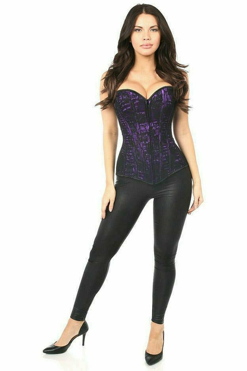 Lavish Lace Front Zipper Corset - 635409161245