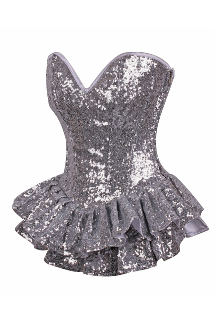 Daisy Corsets Sequin Steel Boned Mini Corset Dress Comfortable Fit with Durable Steel Bones