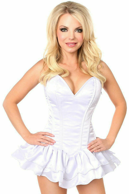 Top Drawer Satin Steel Boned Corset Dress - 635409130203