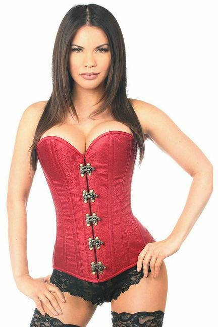 Top Drawer Brocade Steel Boned Corset with Clasp Closure - 635409138766