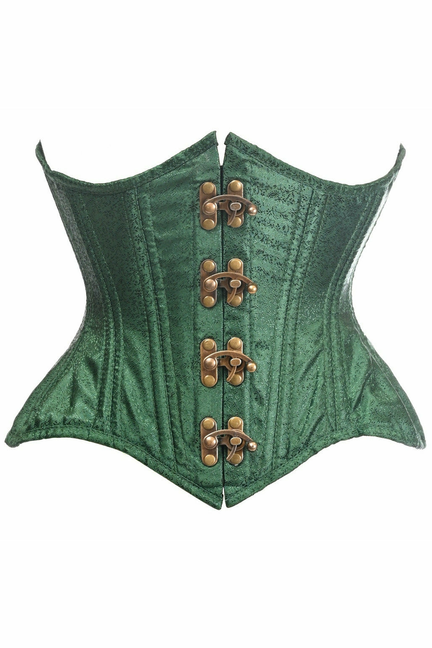 Top Drawer Double Steel Boned Brocade Curvy Underbust Corset - 655222151667