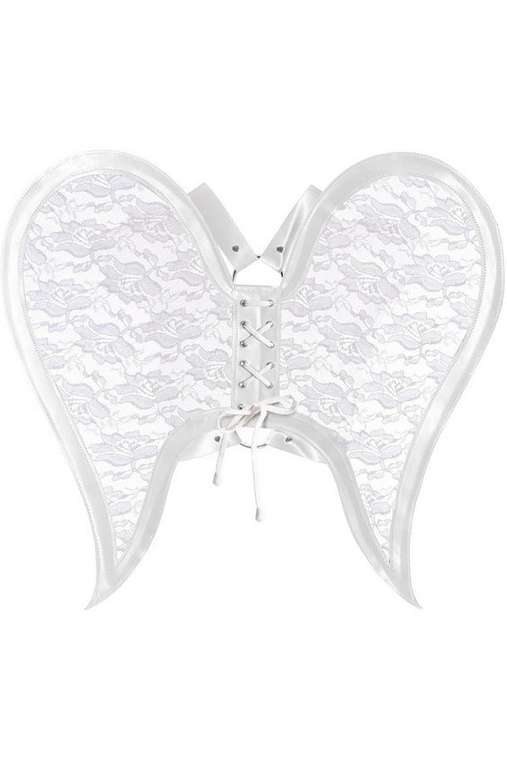 Faux Leather & Lace Angel Wing Body Harness - 655222137227