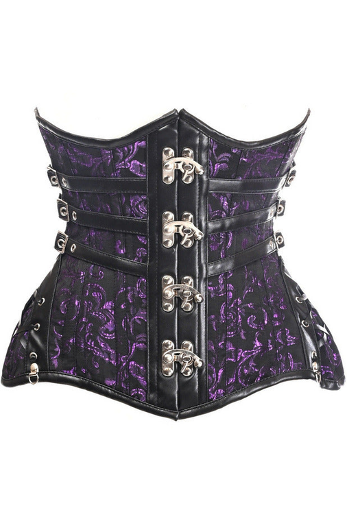 Top Drawer CURVY Steampunk Brocade Steel Double Boned Under Bust Corset - 655222129109
