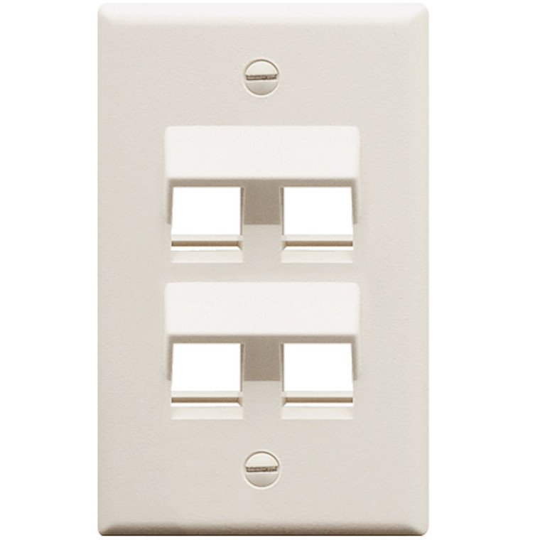 Faceplate- Angled- 1-gang- 4-port- White - 633758012102