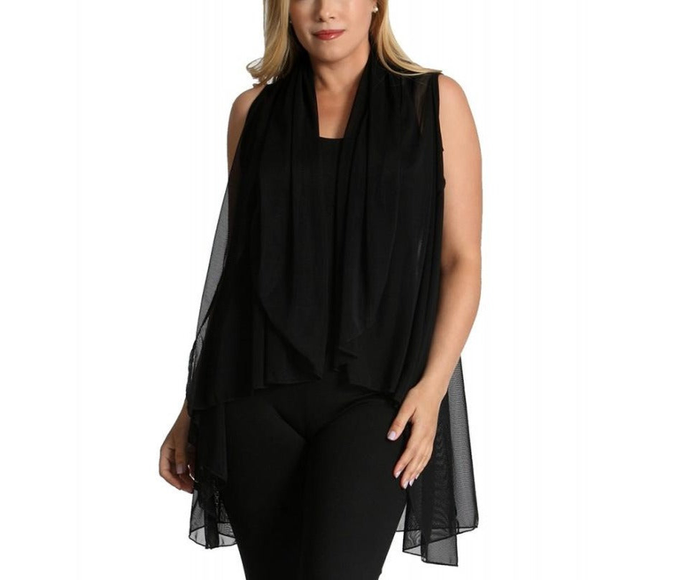 InstantFigure InstaWrap Sheer Mesh Long Shawl Coverup - 810096841896