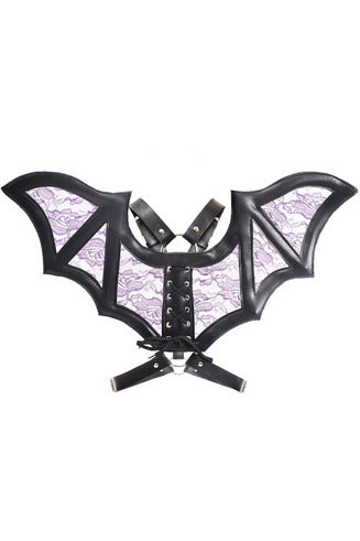 Faux Leather & Lace Wing Harness - 655222134783
