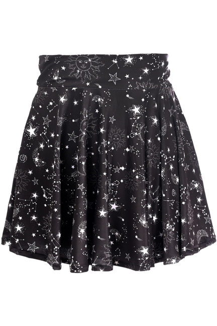 Celestial Print Stretch Lycra Skirt - 655222173850