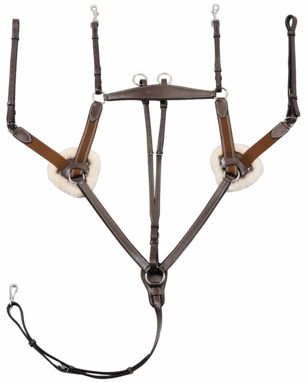 Henri de Rivel Pro 5 Point Elastic Breastplate Martingale with Running Attachment - 845409055967