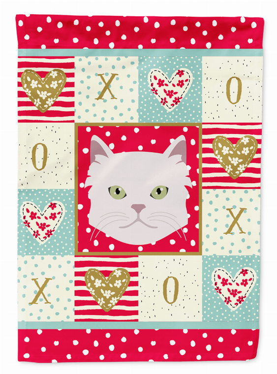 Asian Semi Longhaired Cat Love Flag Canvas House Size - 194030085660