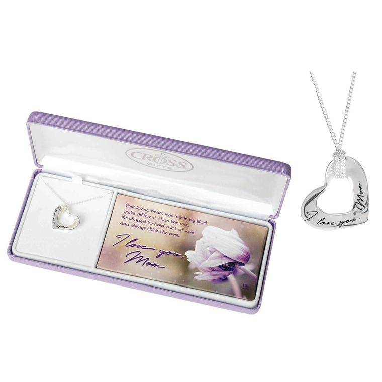 Nk Mom Wide Mobius Heart Silver Plate  Ch - 603799371223