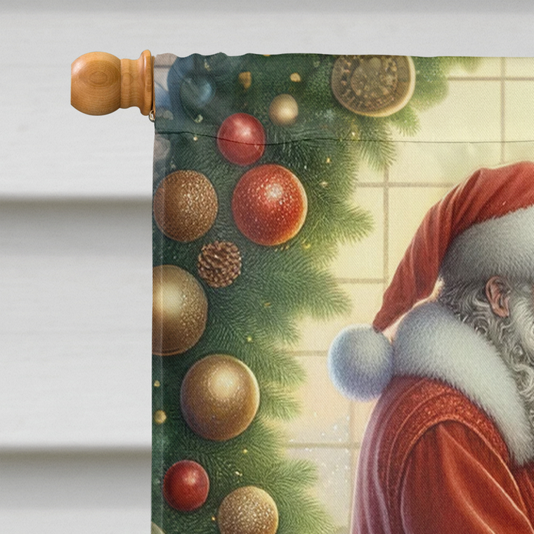 Doberman Pinscher and Santa Claus House Flag - 194030889558