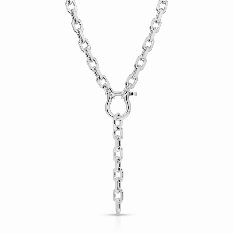 Eklexic Livia Lariat Necklace, 10K Gold or Rhodium?Silver Plating, Sleek Drop Style