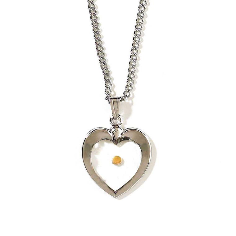 Heart With Mustard Seed Necklace - 714611137252