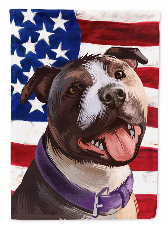 American Flag with Dog Artwork Flag Canvas House Size - 194030218570