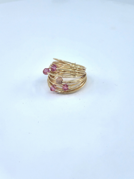 Marcia Wire Wrap Ring with Swarovski Crystals - 197094668855