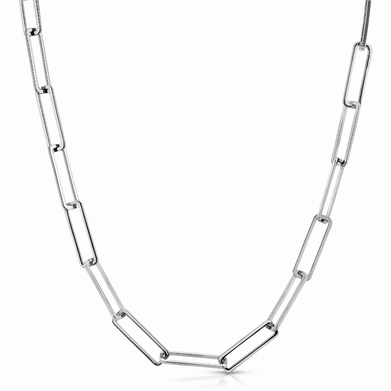 Silver Large Rectangle Link Chain - 000354785981