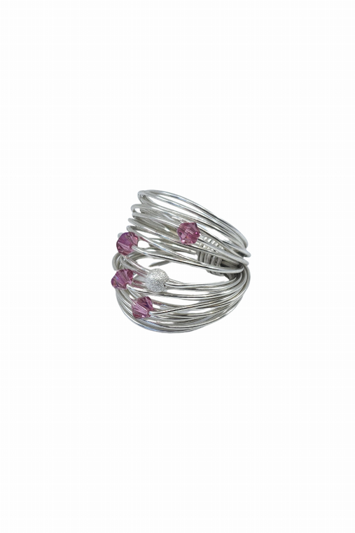 Marcia Wire Wrap Ring with Swarovski Crystals - 197094669005