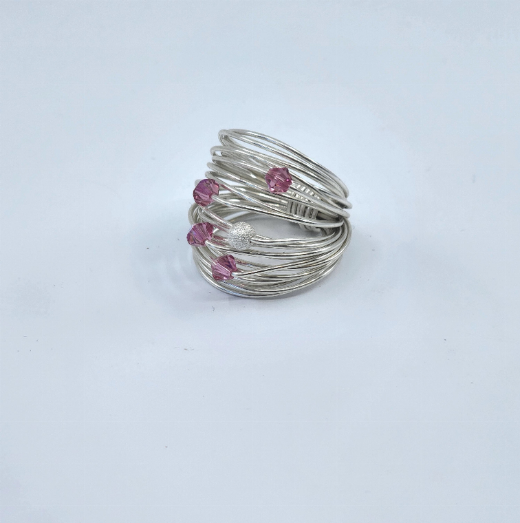 Marcia Wire Wrap Ring with Swarovski Crystals - 197094668886