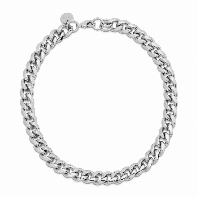 Eklexic Valentina Necklace, Rhodium-Silver, 16 Inch Chain