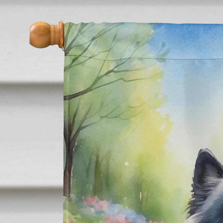Keeshond Spring Path House Flag - 194030983676