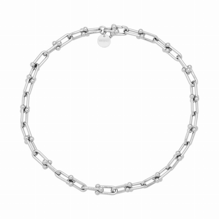 Eklexic Margaux Necklace, 20 Inch, Silver, Sleek Everyday Accessory