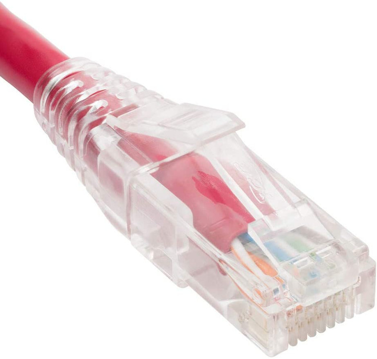 Patch Cord Cat6 Clear Boot 1' Red - 633758094313