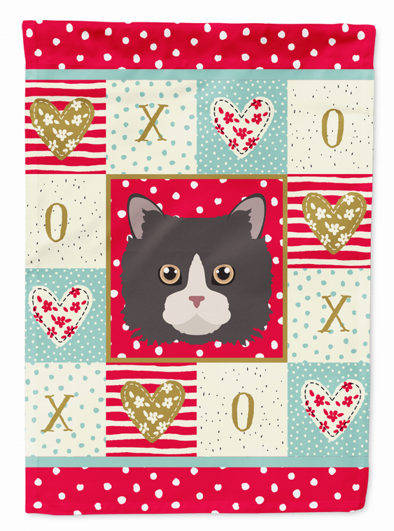 Poodle Cat Love Flag Canvas House Size - 194030086315
