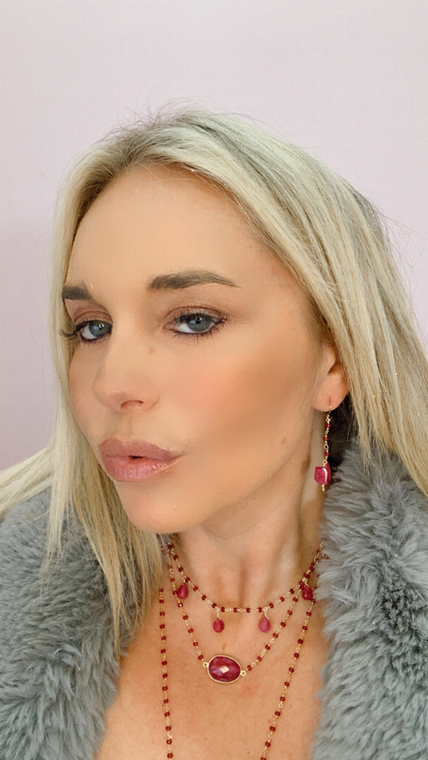 Balmy Nights Ruby Teardrop Necklace - 810104074957