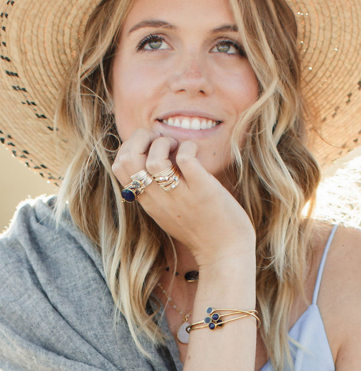 Marcia Wire Wrap Ring with Swarovski Crystals - 196704532647