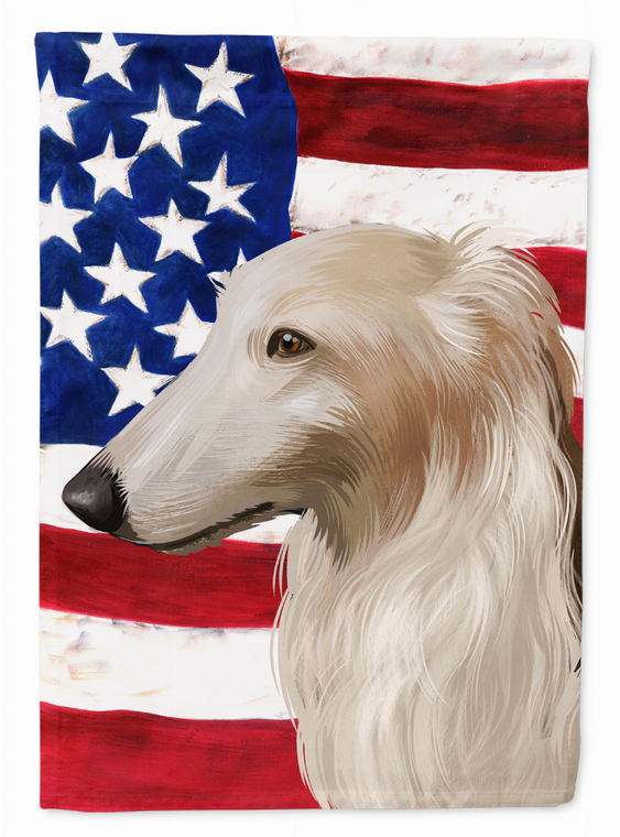 American Flag with Dog Artwork Flag Canvas House Size - 194030218396