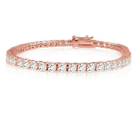 Brilliant Bracelet - A 14kt Gold Plated Brilliant Cut and Shine Diamond CZ Tennis Bracelet - 740016267607