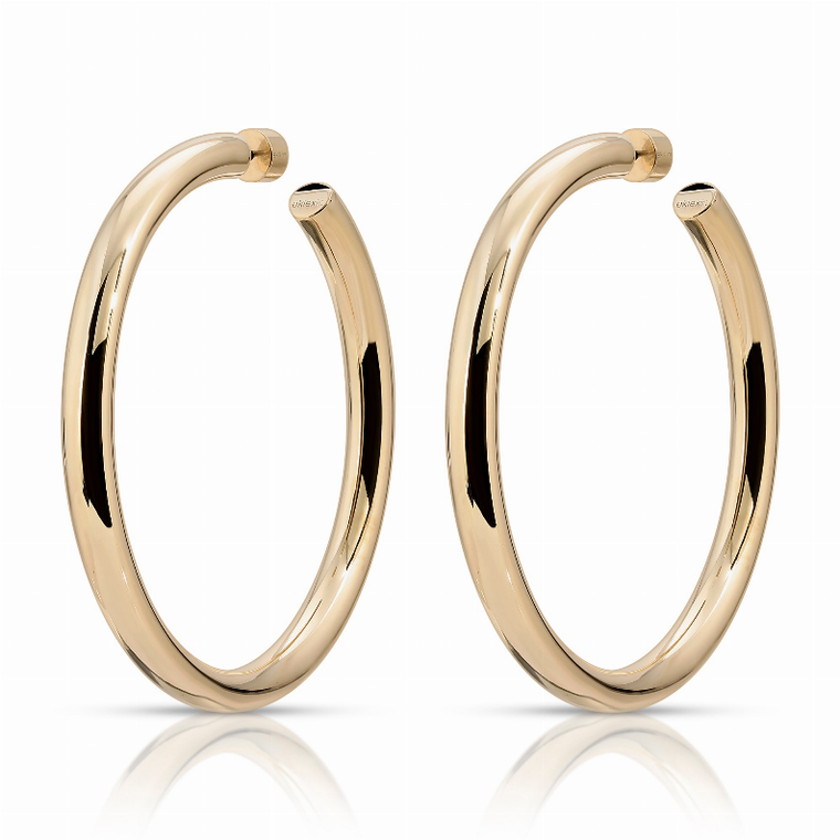 Eklexic Kelly Hoops, 1.5 Inch, Gold Plated, Sleek Polished Fit