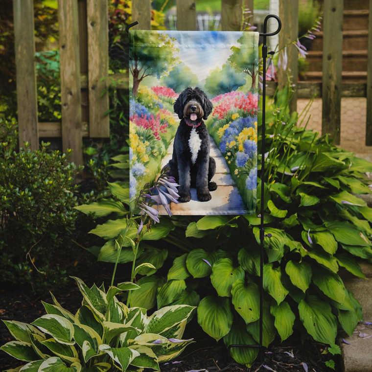 Portuguese Water Dog Spring Path Garden Flag - 194030982136