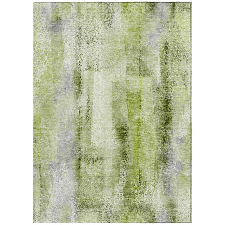 9' X 12' Sage Washable Non Skid Indoor Outdoor Area Rug