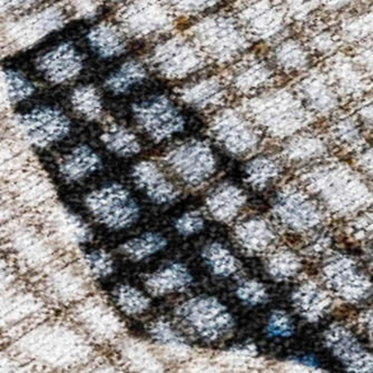 10' X 14' Linen And Gold Abstract Washable Indoor Outdoor Area Rug